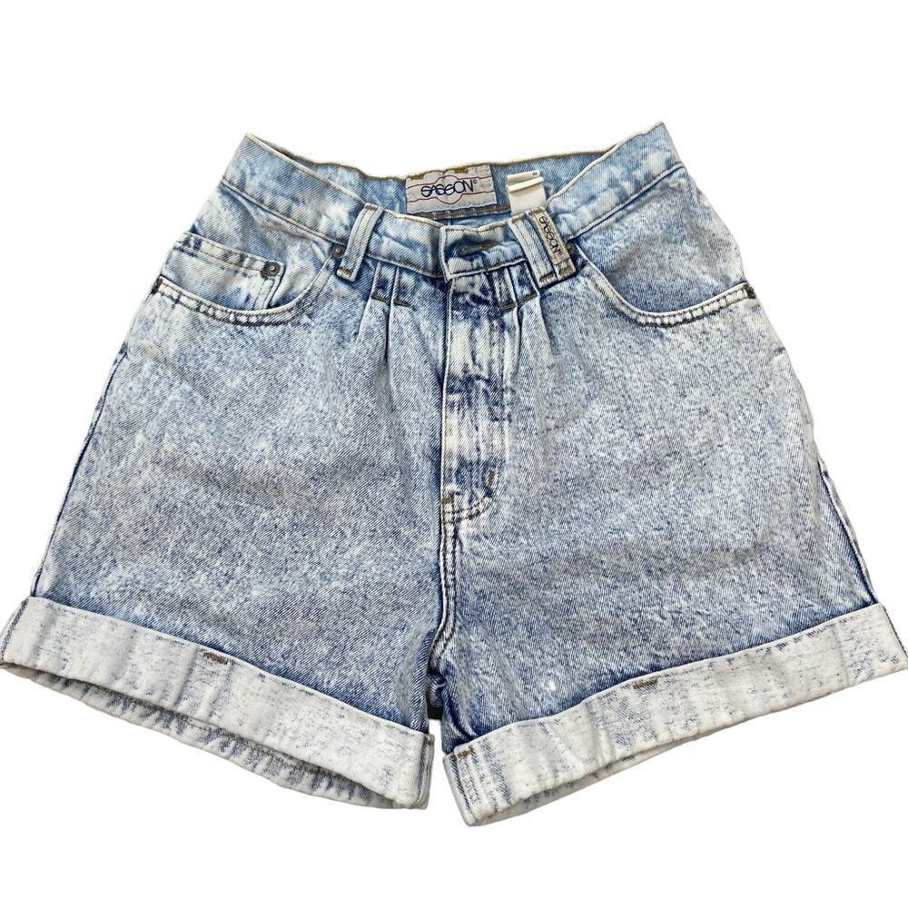 Vintage Sasson Brand‎ Acid Wash High Rise Pleated Shorts 9/10 Perfect Condition